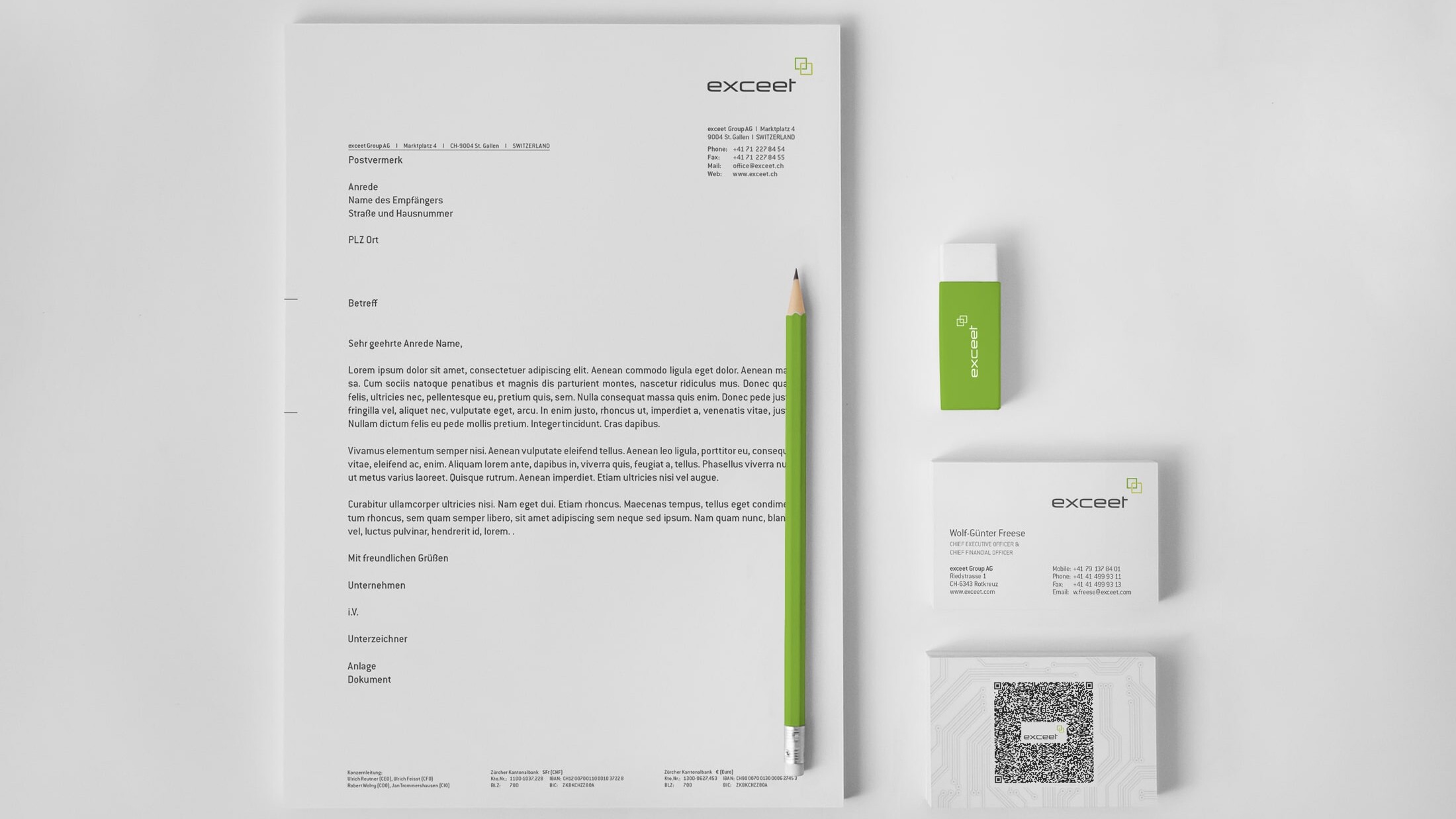 Corporate Design, Grafikdesign exceet Group AG
