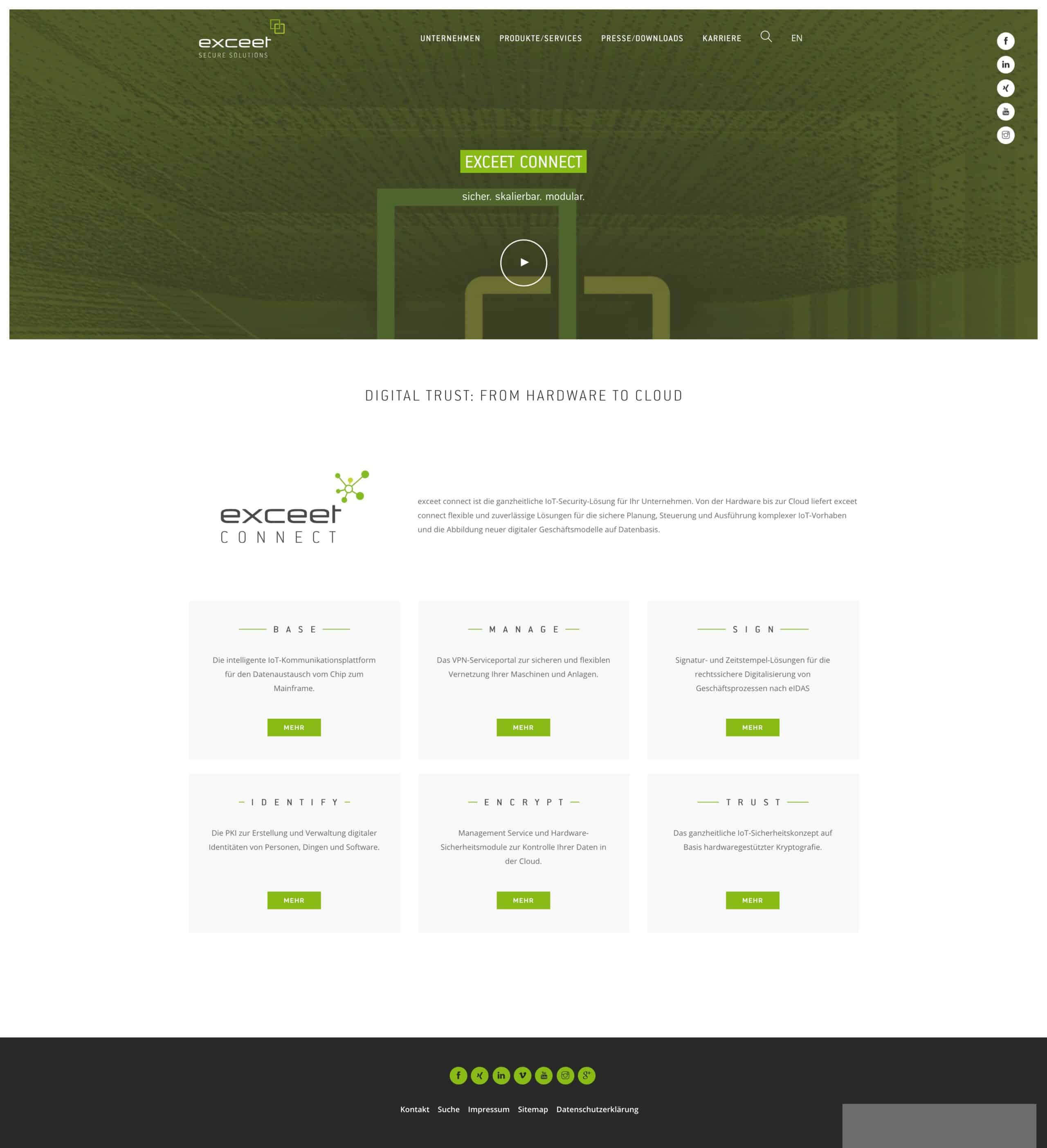 exceet Secure Solutions Website