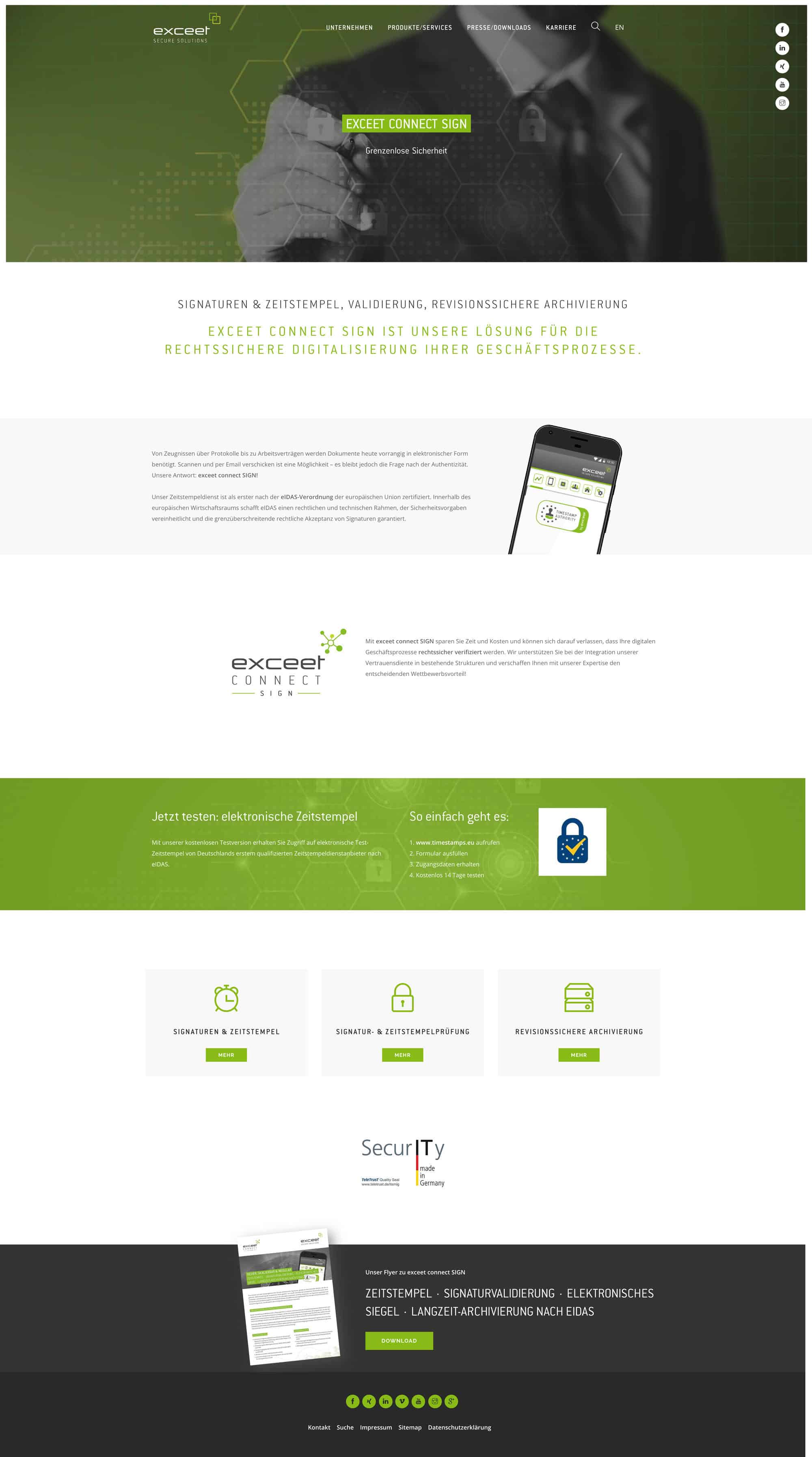 exceet Secure Solutions Website