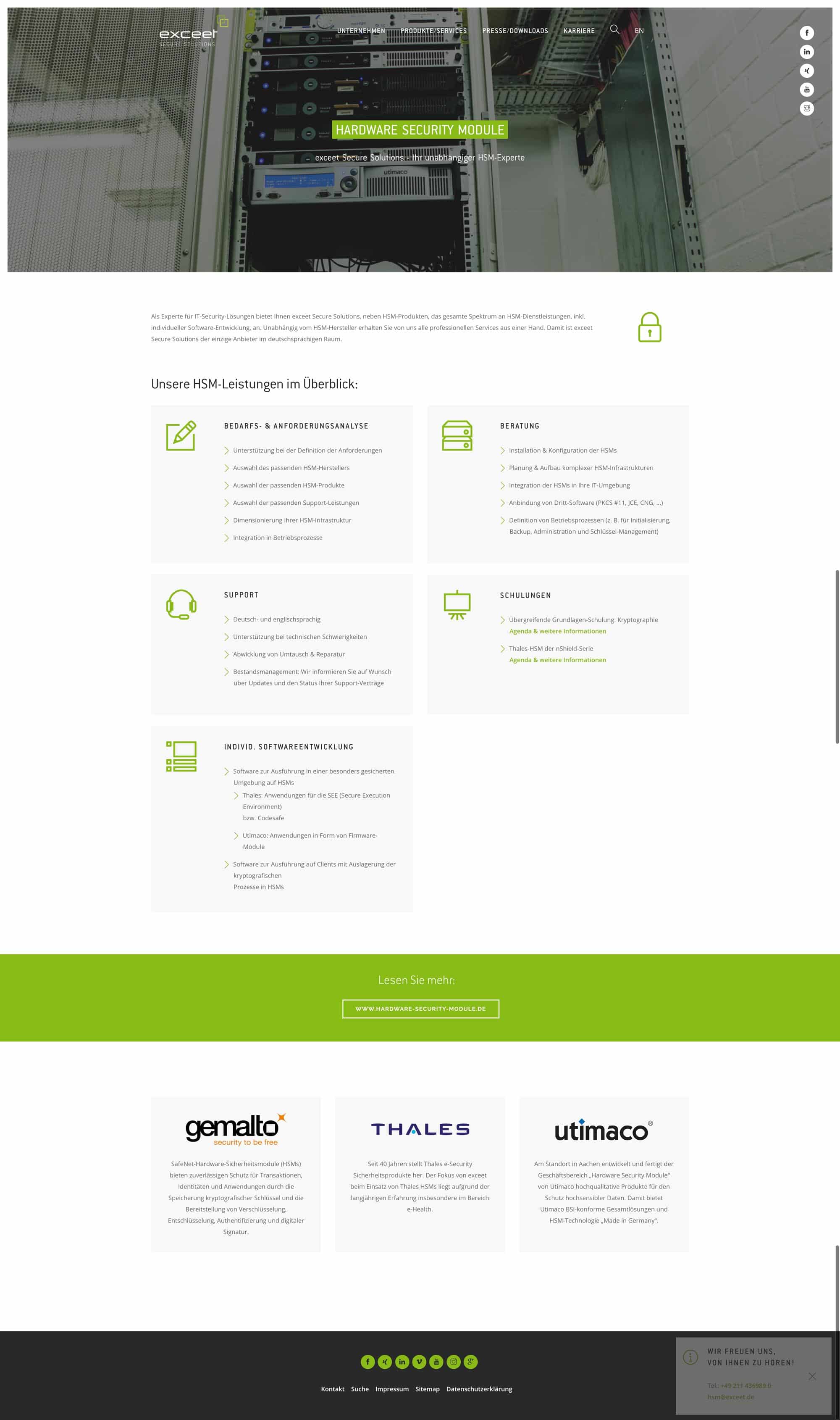 exceet Secure Solutions Website