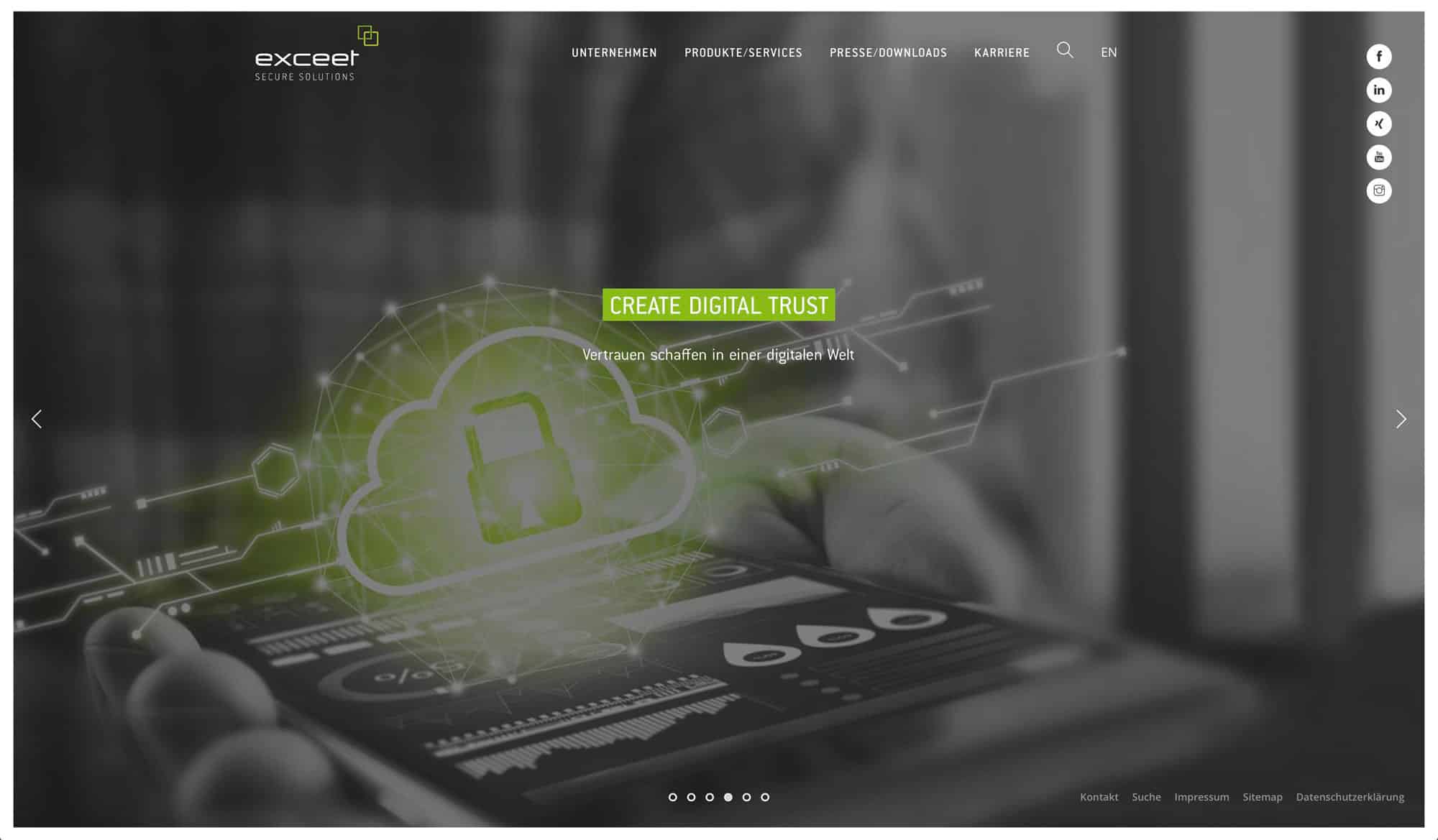 exceet Secure Solutions Website