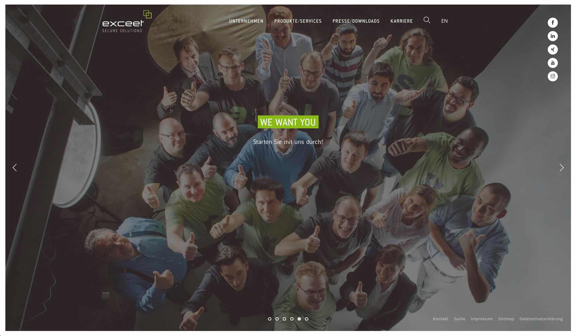 exceet Secure Solutions Website