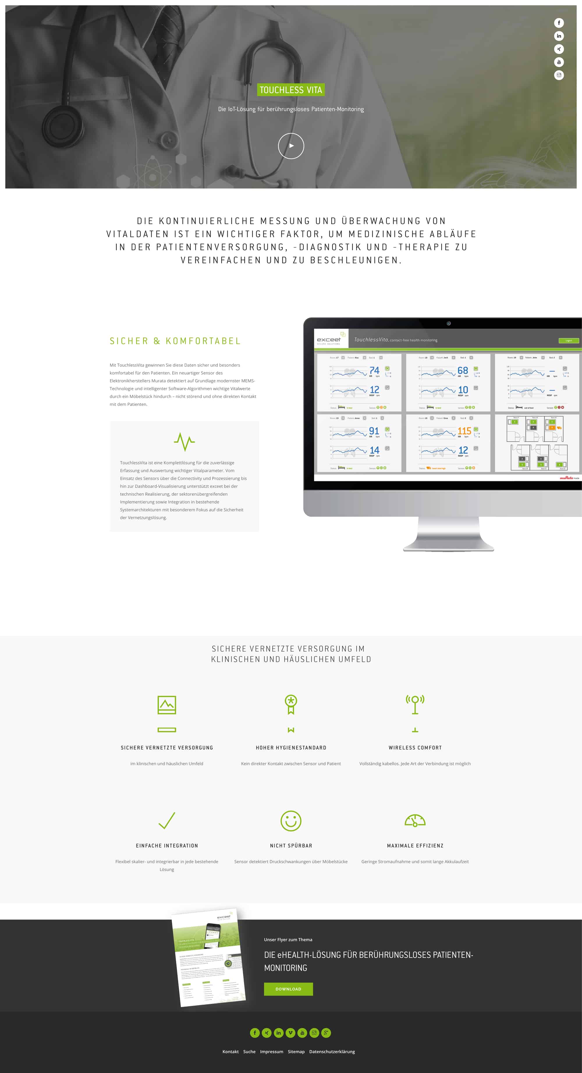 exceet secure solutions website touchless vita 2
