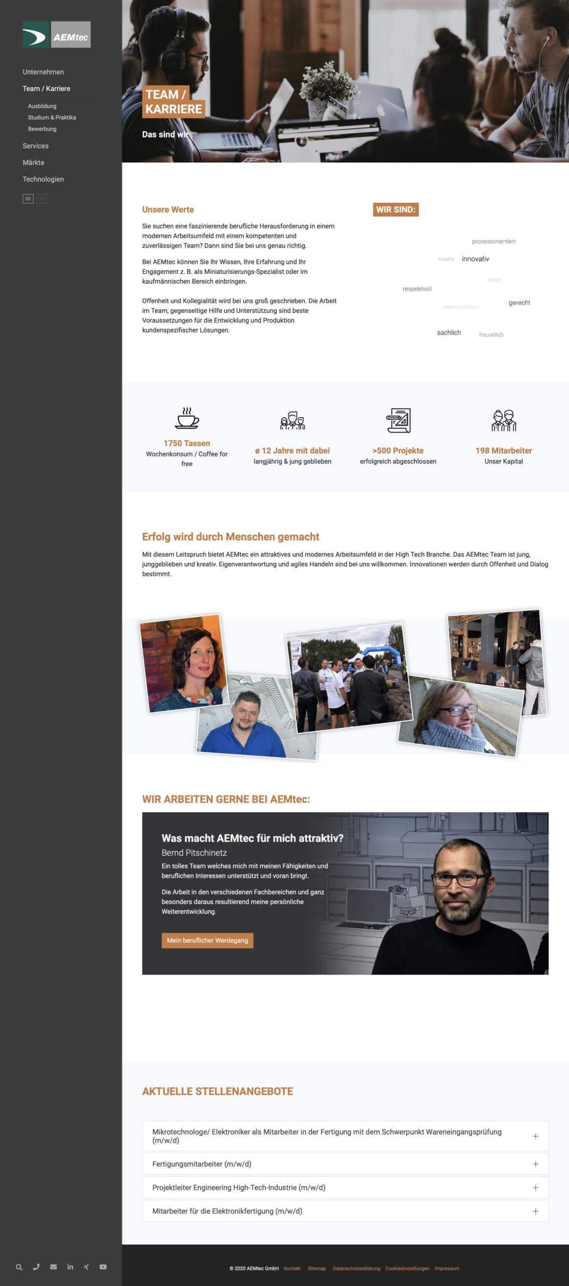 AEMtec GmbH - Typo3 Webseite - Website Agentur Andreas Huber