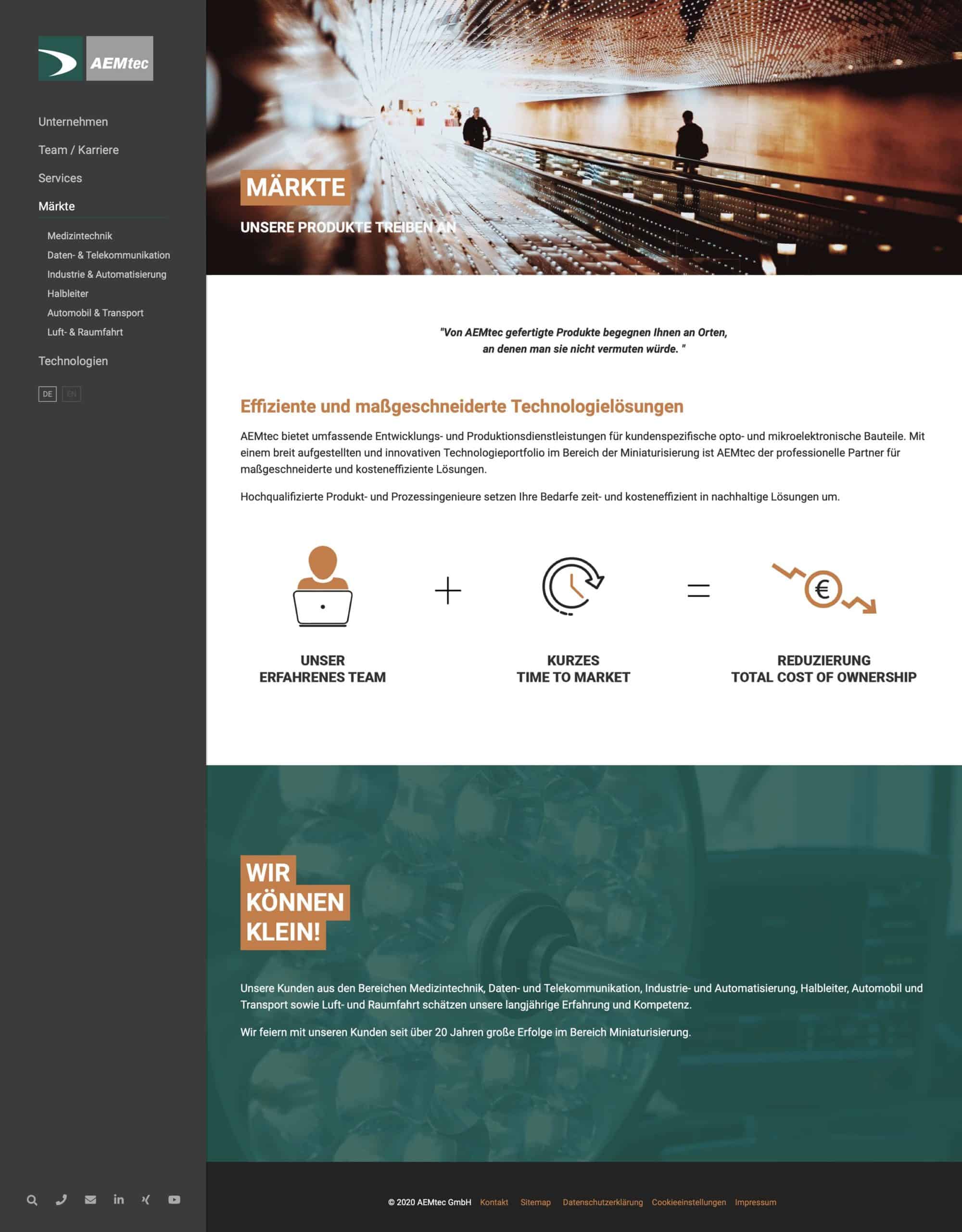 AEMtec GmbH - Typo3 Webseite - Website Agentur Andreas Huber