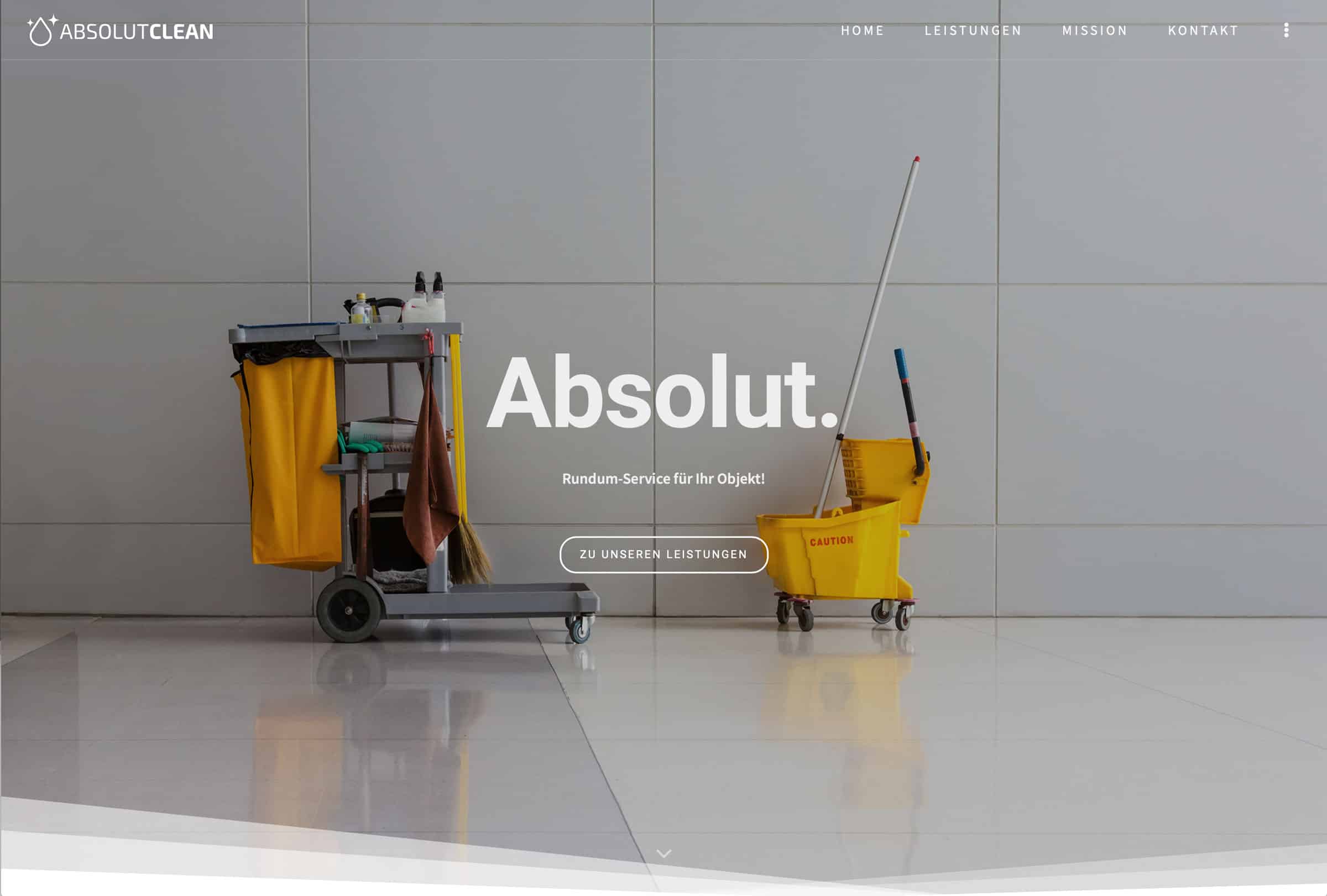 absolutclean homepage webdesign