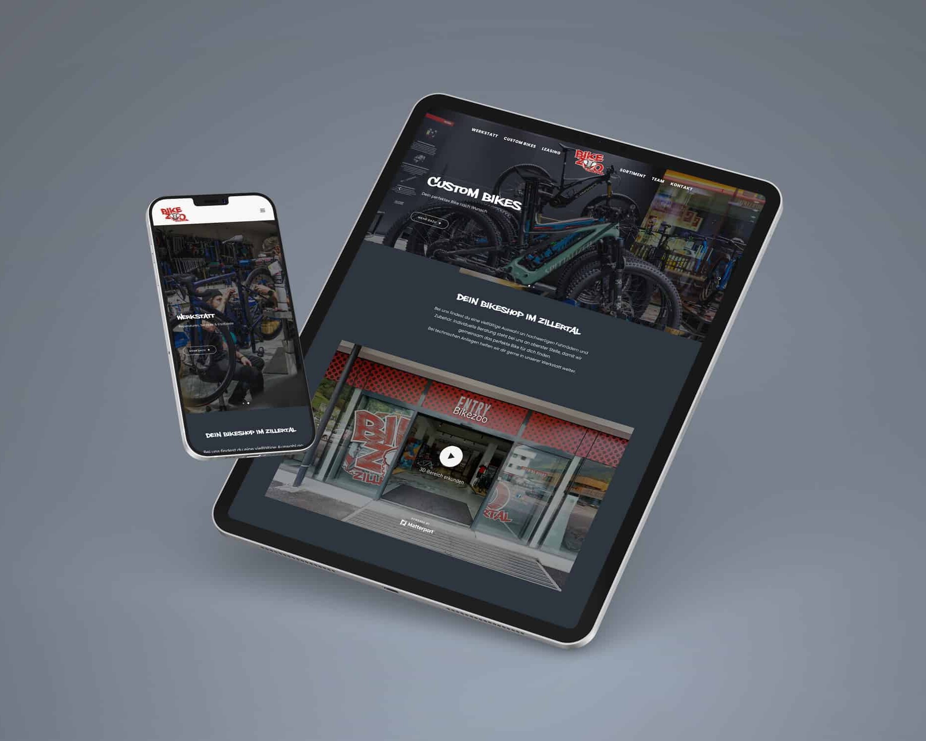Webdesign für Bike Zoo Zillertal - Tirol