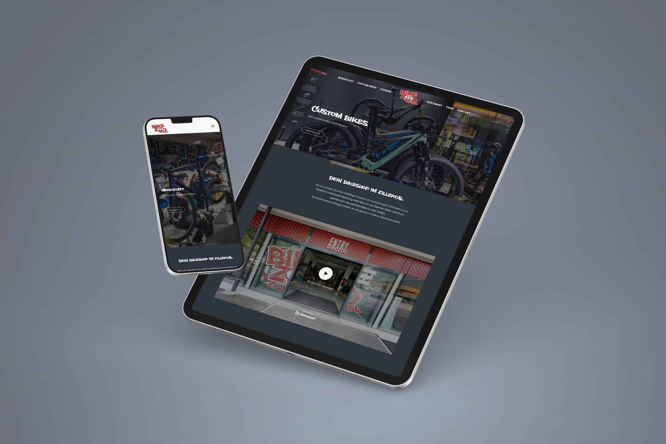 Webdesign für Bike Zoo Zillertal - Tirol