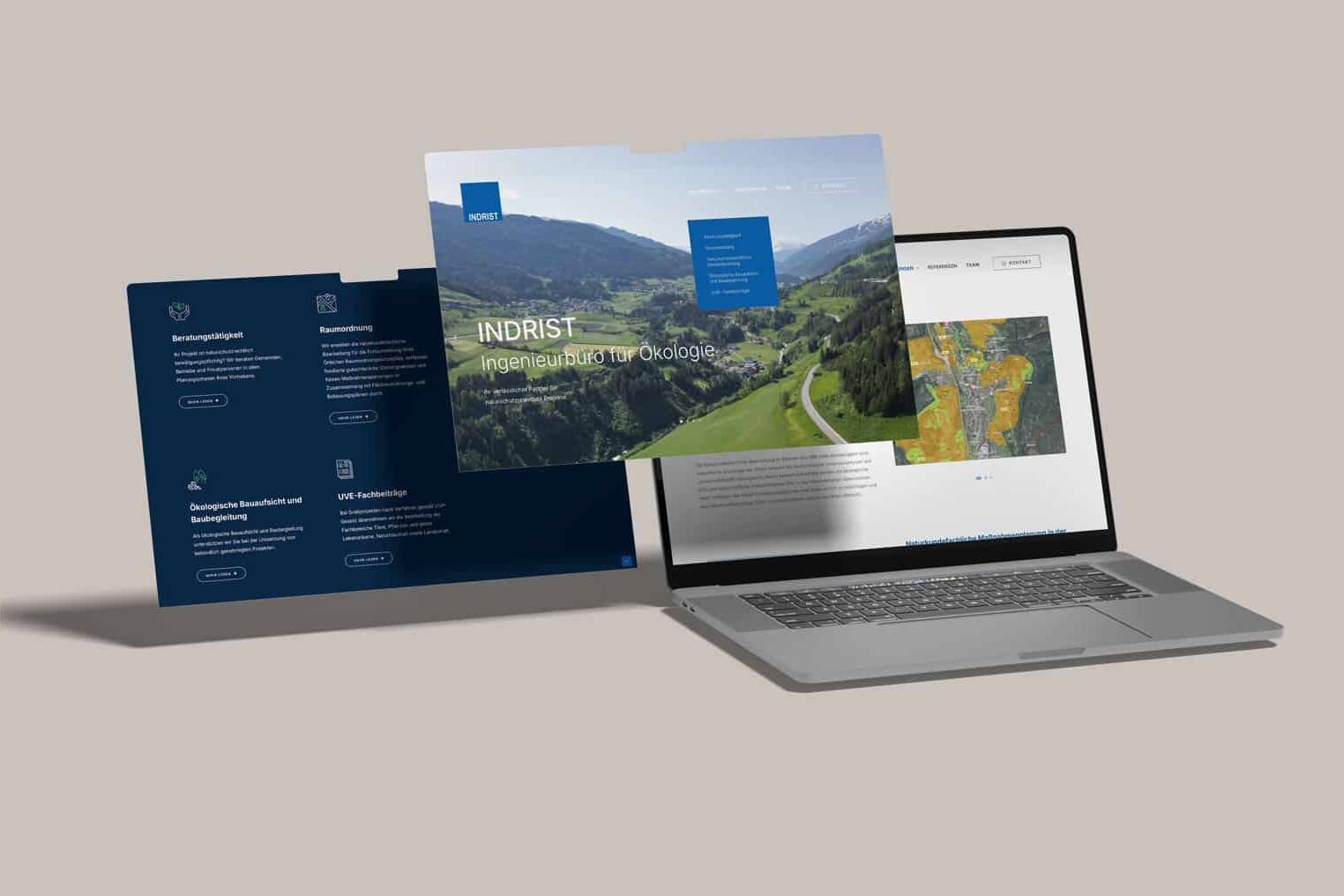 Webdesign Tirol f&uuml;r Indrist, Ingenieurb&uuml;ro f&uuml;r &Ouml;kologie Innsbruck