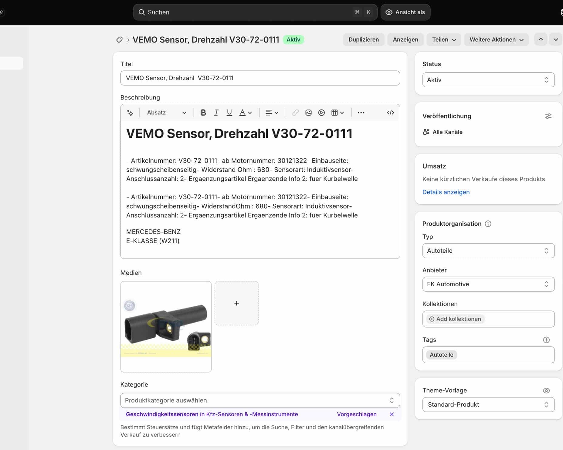 Shopify Online Shop Backend