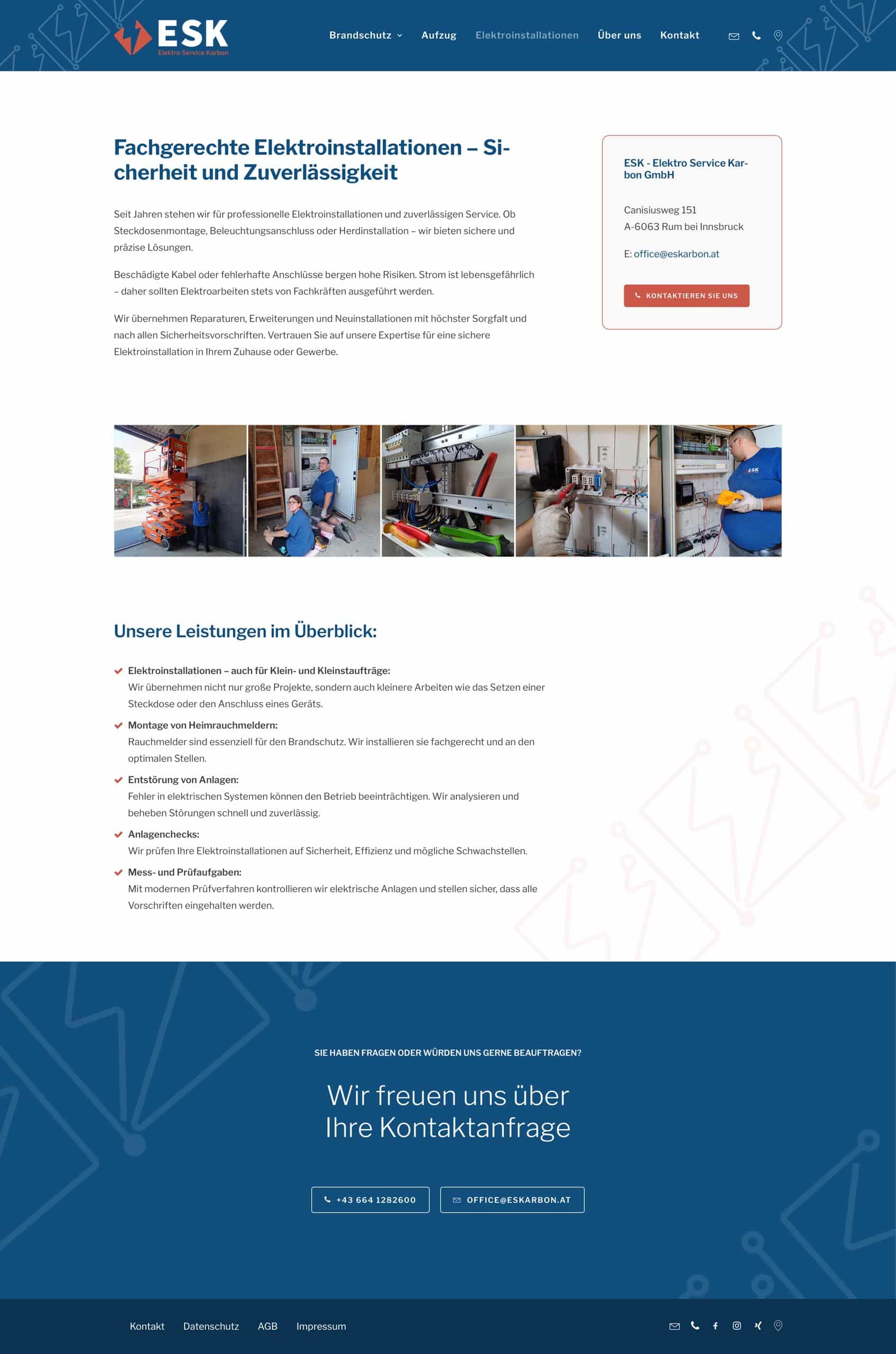 Webdesign für Handwerker - ESK Karbon Webseite
