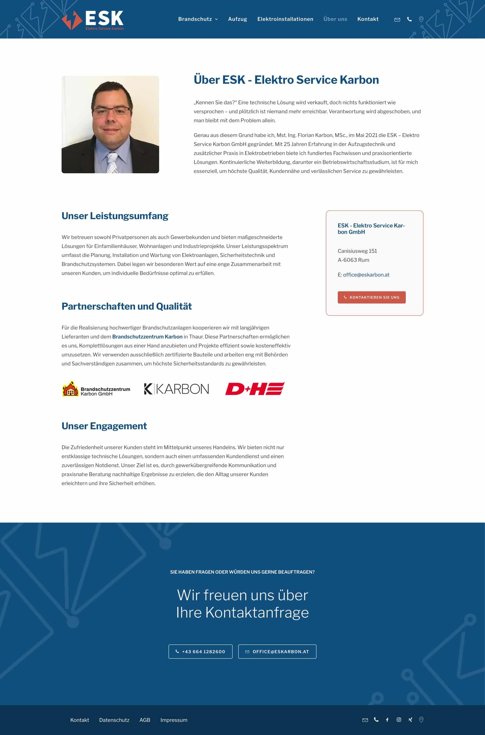 Webdesign für Handwerker - ESK Karbon Webseite