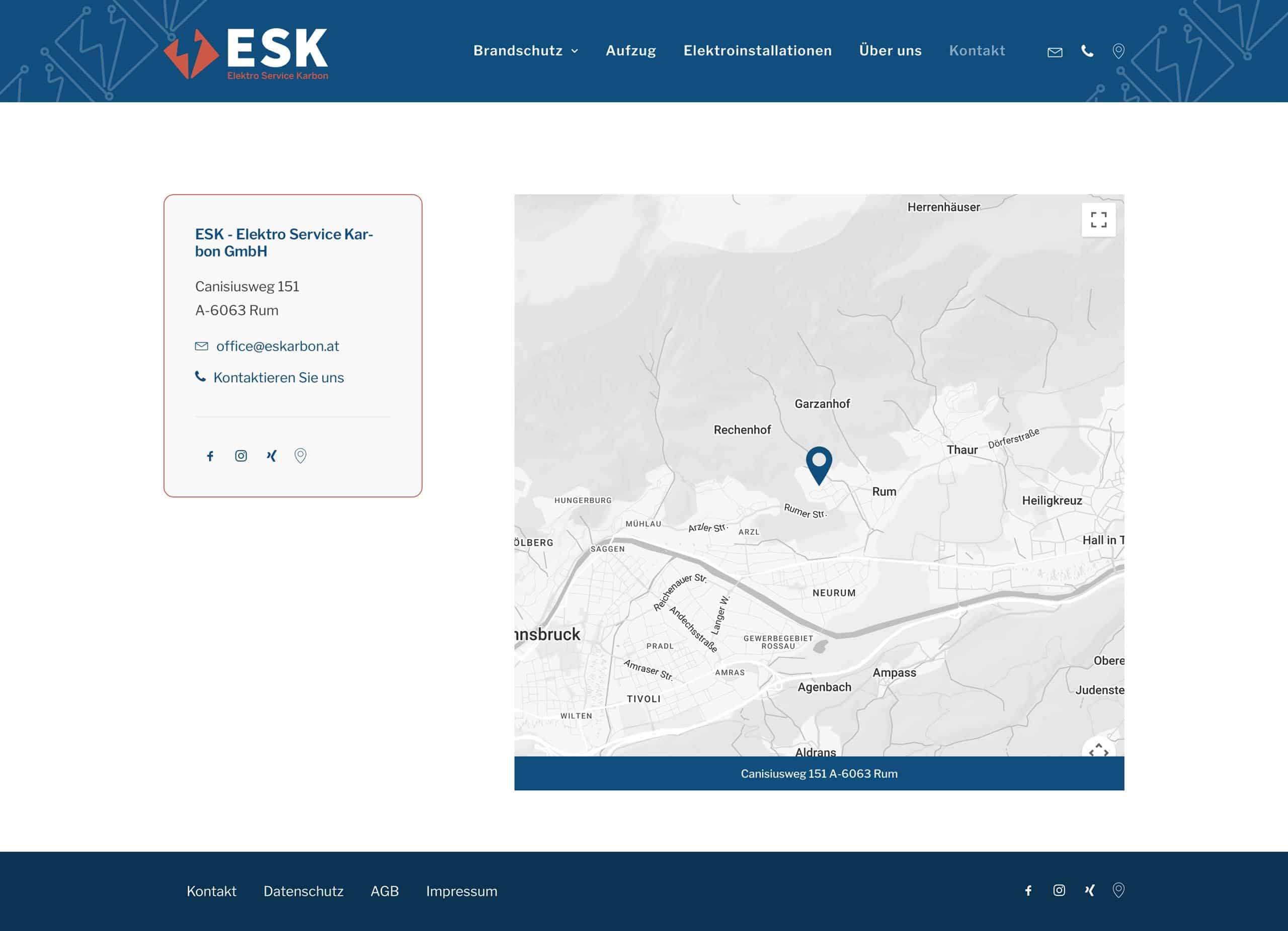 Webdesign für Handwerker - ESK Karbon Webseite