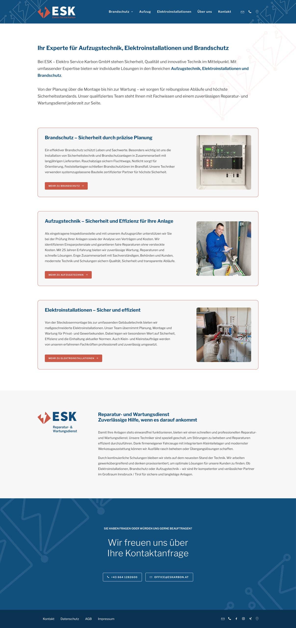 Webdesign für Handwerker - ESK Karbon Webseite
