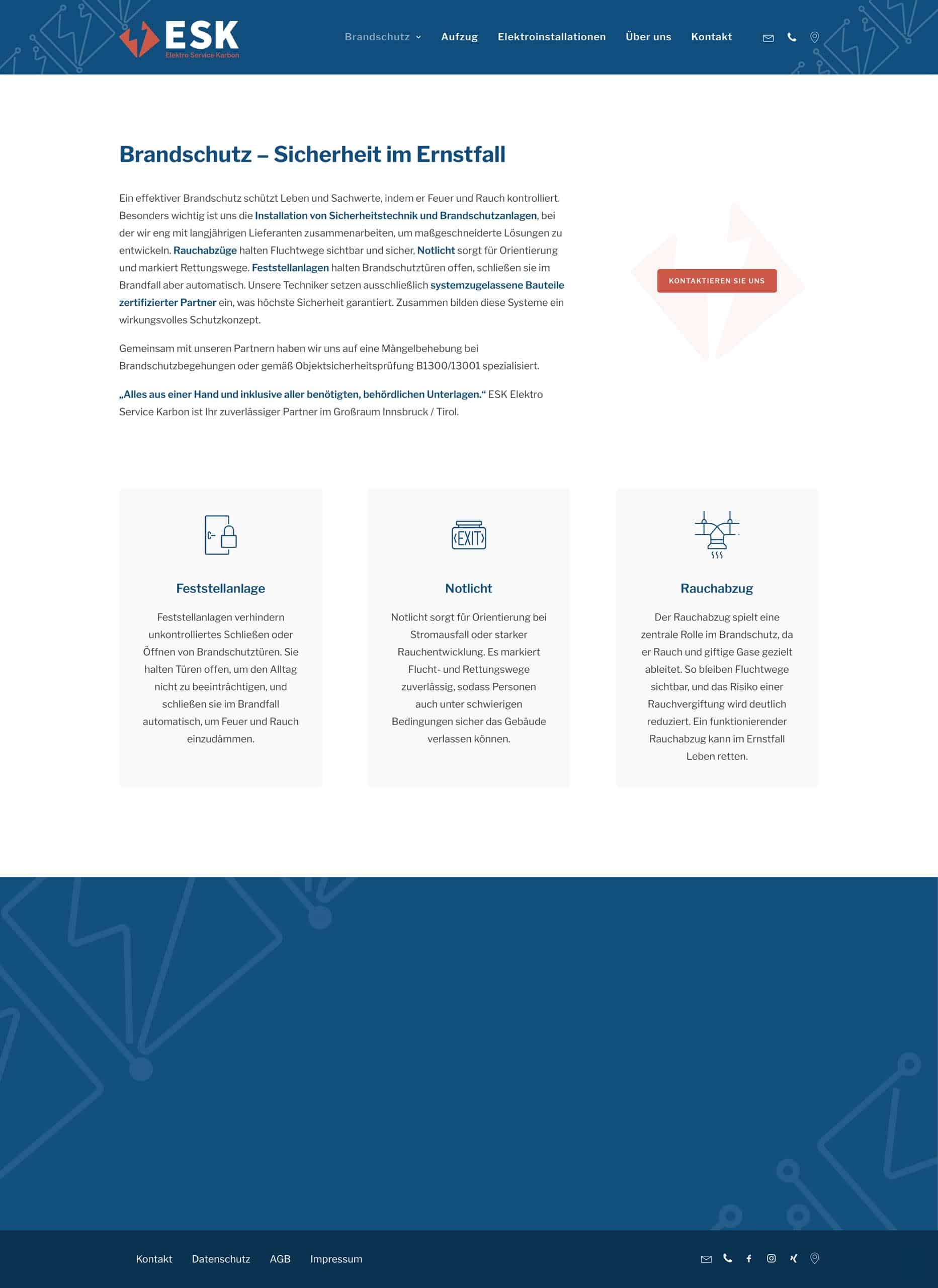 Webdesign für Handwerker - ESK Karbon Webseite