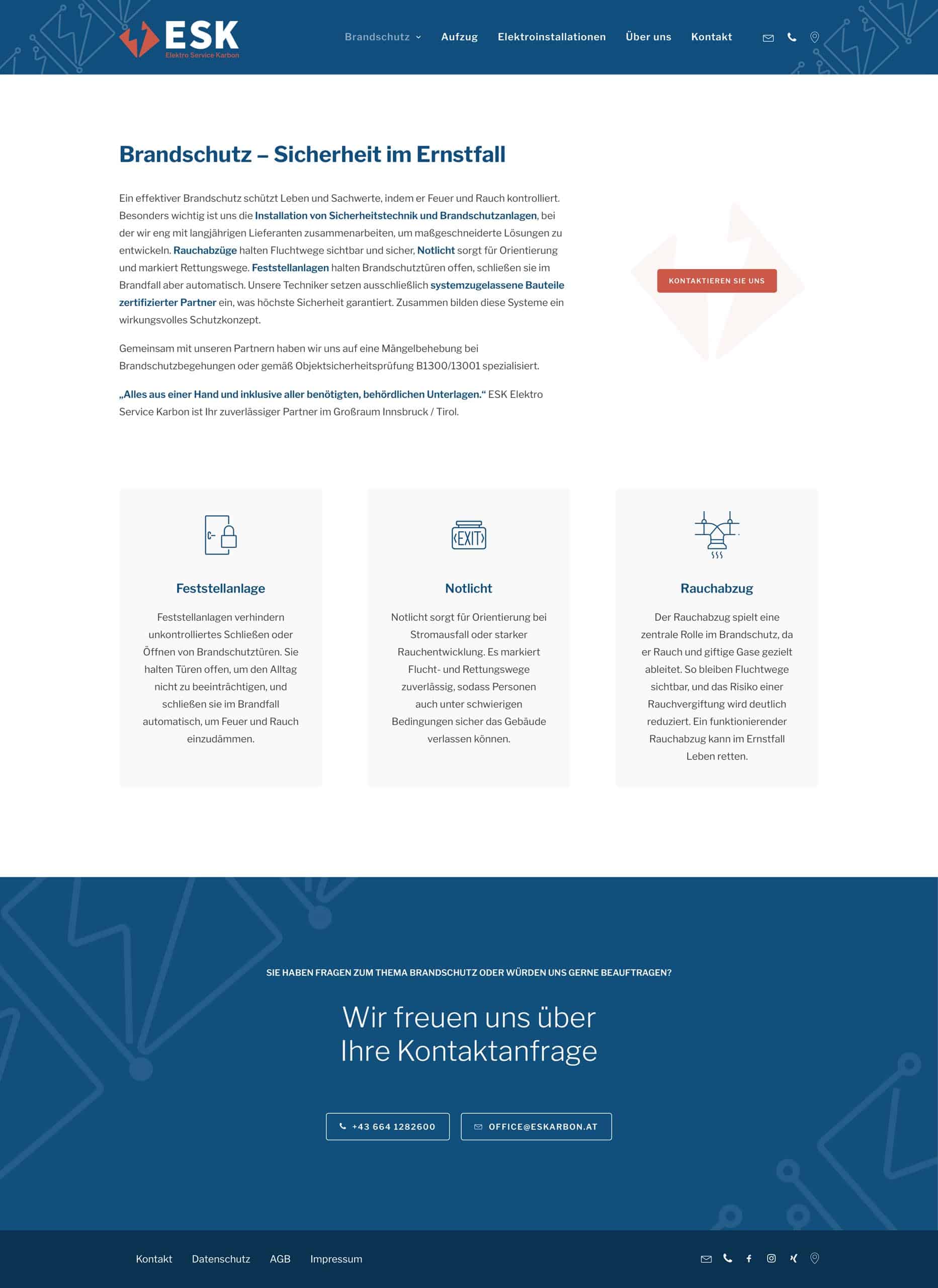 Webdesign für Handwerker - ESK Karbon Webseite