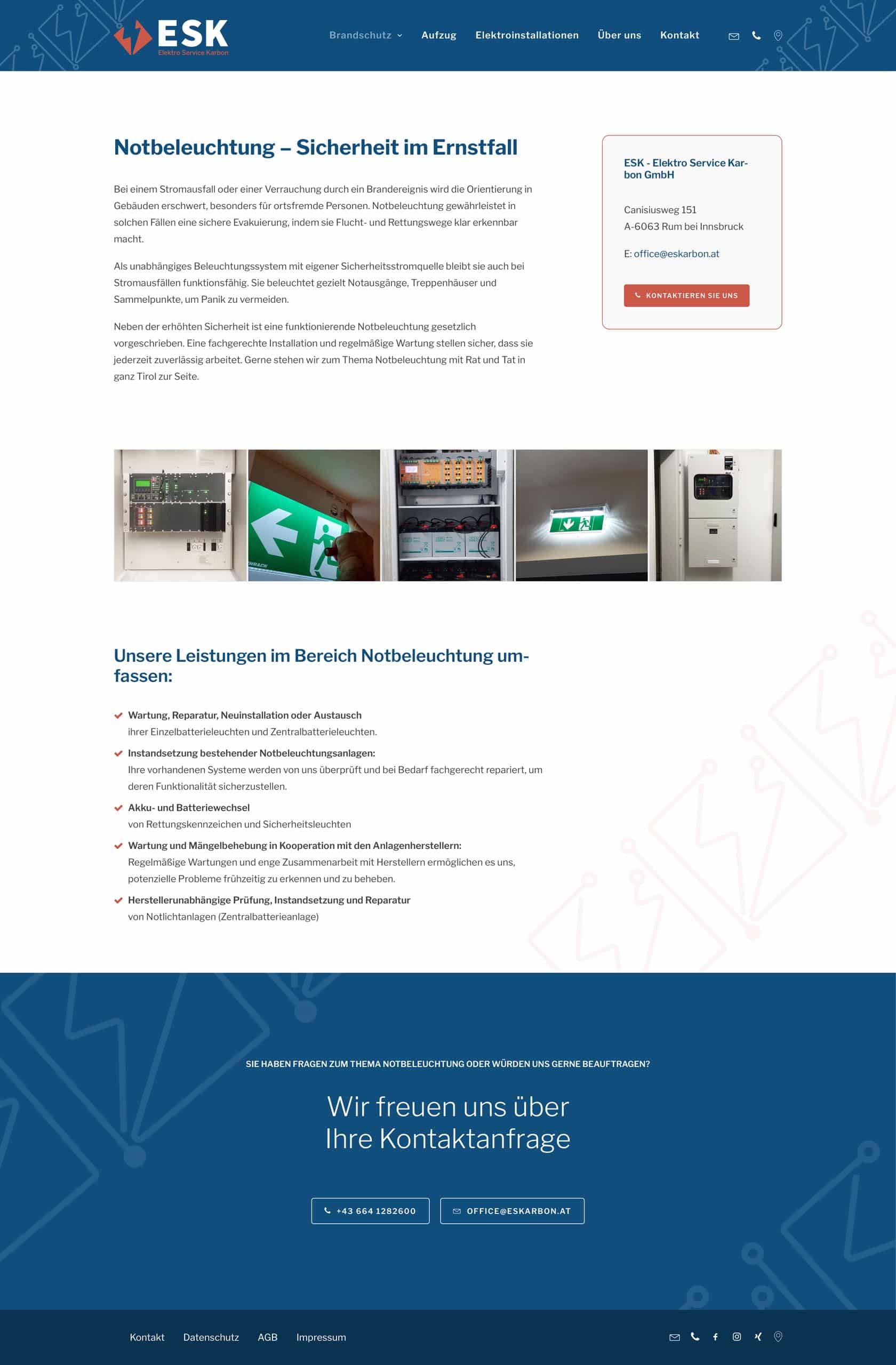 Webdesign für Handwerker - ESK Karbon Webseite