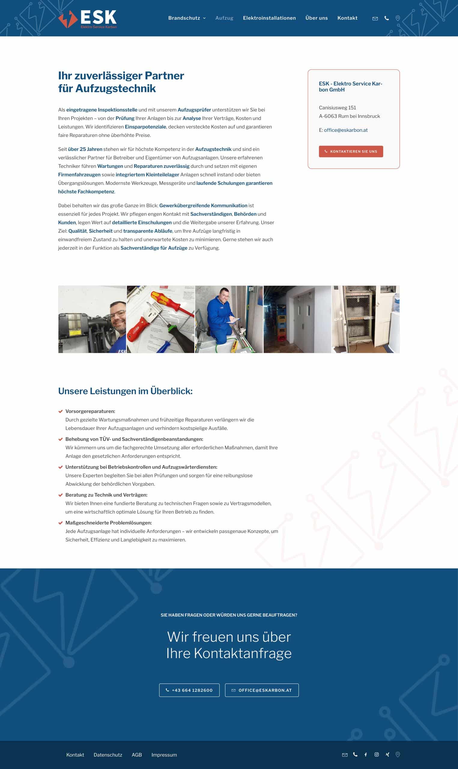 Webdesign für Handwerker - ESK Karbon Webseite