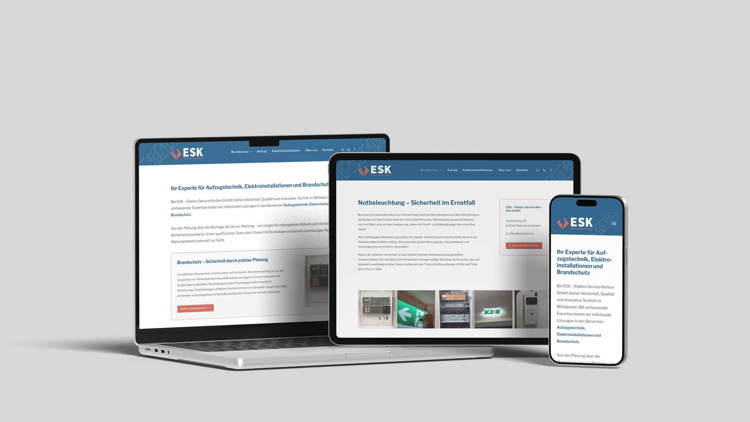 Webdesign für Handwerker - ESK Karbon Webseite