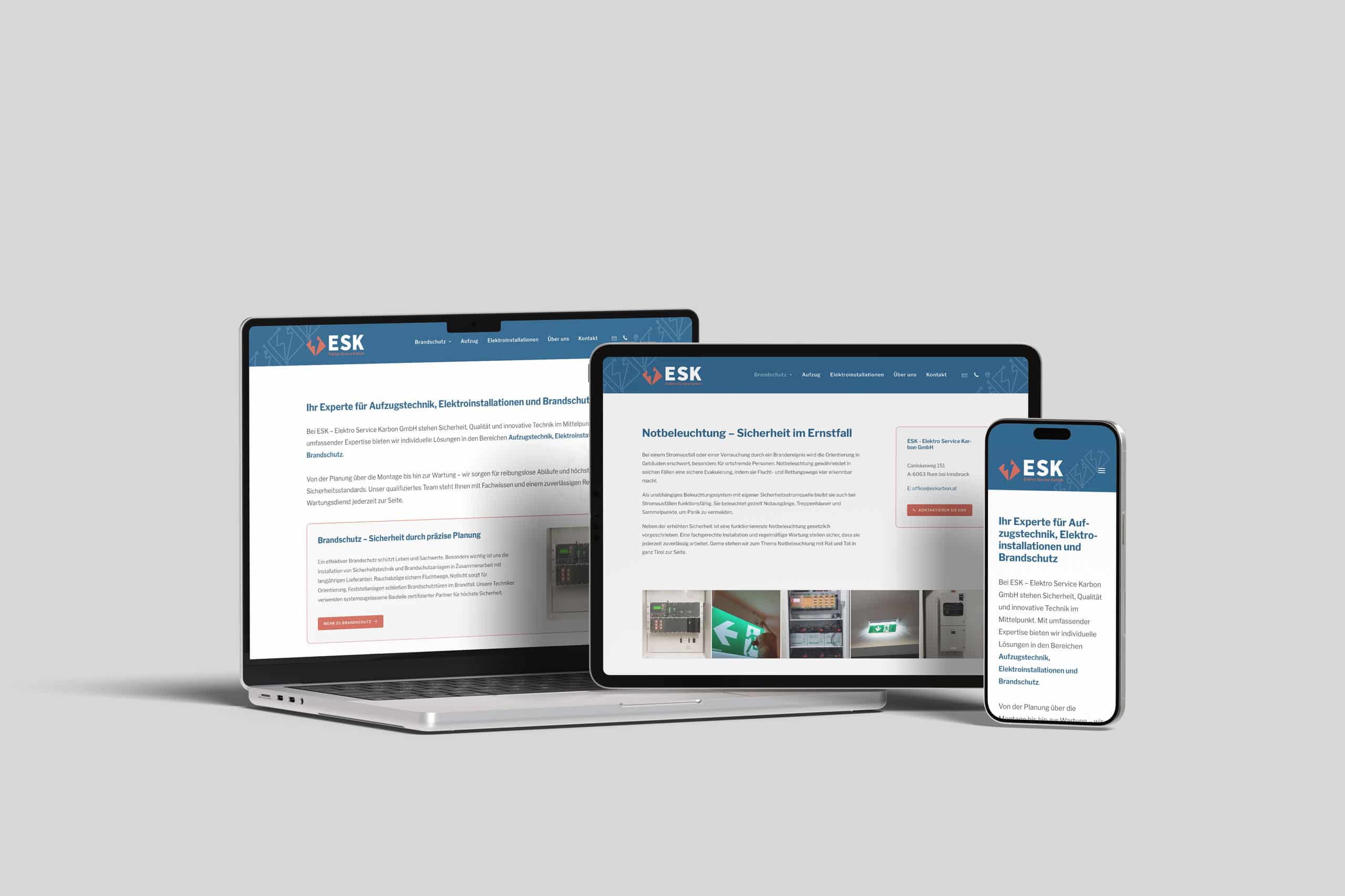 Webdesign f&uuml;r Handwerker - ESK Karbon Webseite